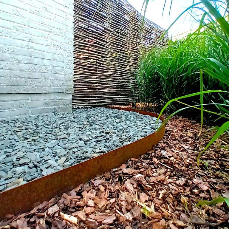Separator de gazon din oțel corten - Drept - Înălțime 15 cm - 150 cm