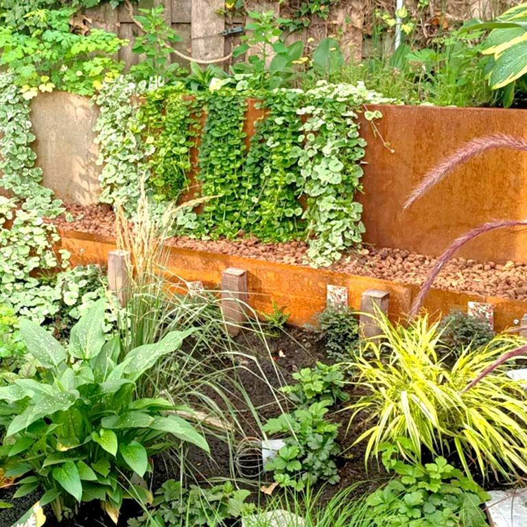 Separator de gazon din oțel corten - Drept - Înălțime 25 cm - 150 cm