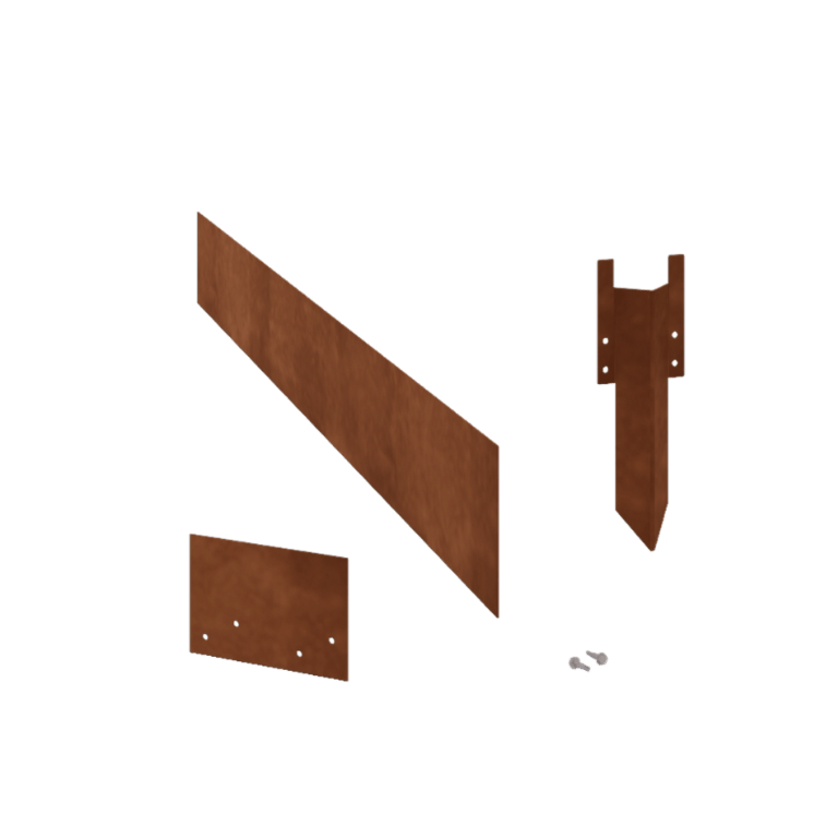 Separator de gazon din oțel corten formă dreaptă 15 cm set complet pe 15 metri