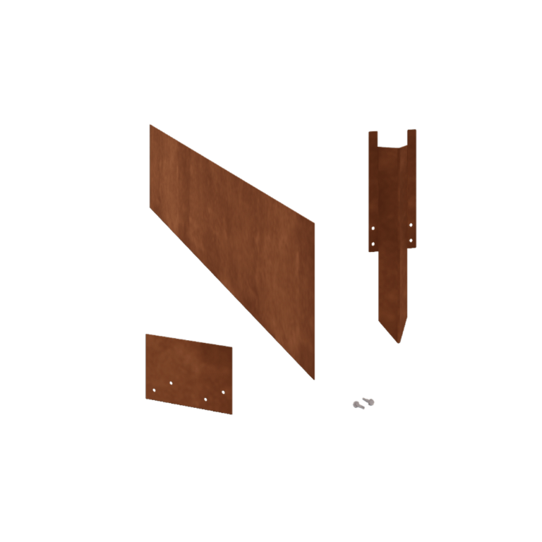 Separator de gazon din oțel corten formă dreaptă Set complet de 25 cm pe 15 metri
