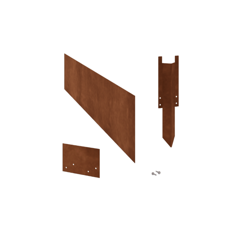 Separator de gazon din oțel corten - Drept - Înălțime 25 cm - Set complet 24 metri