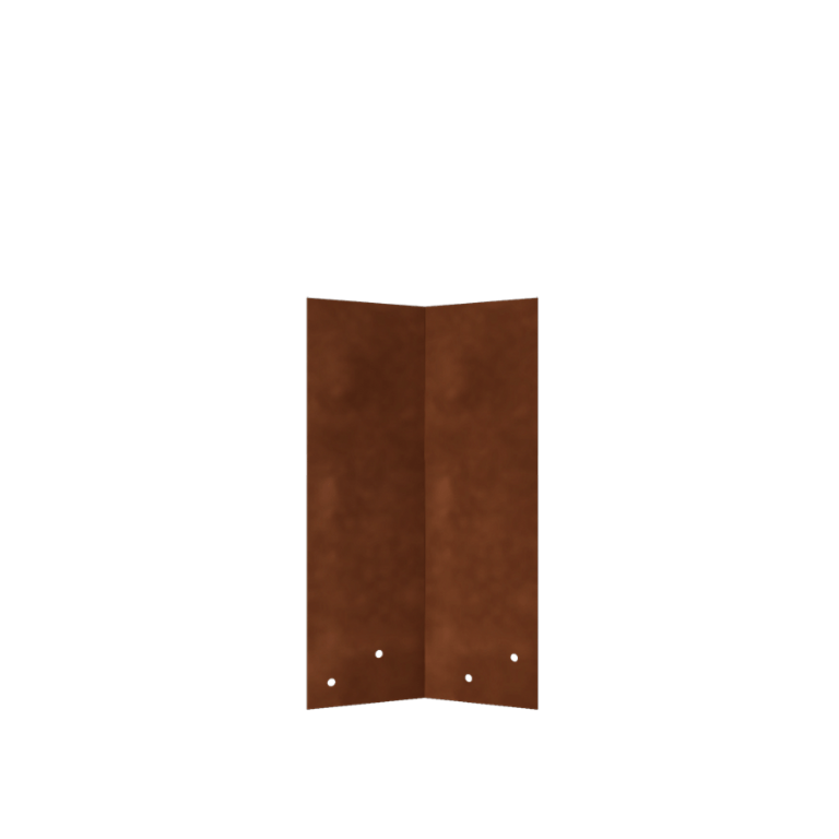 Placă de îmbinare din oțel corten - 45° - Înălțime separator de gazon 34 / 37,5 cm