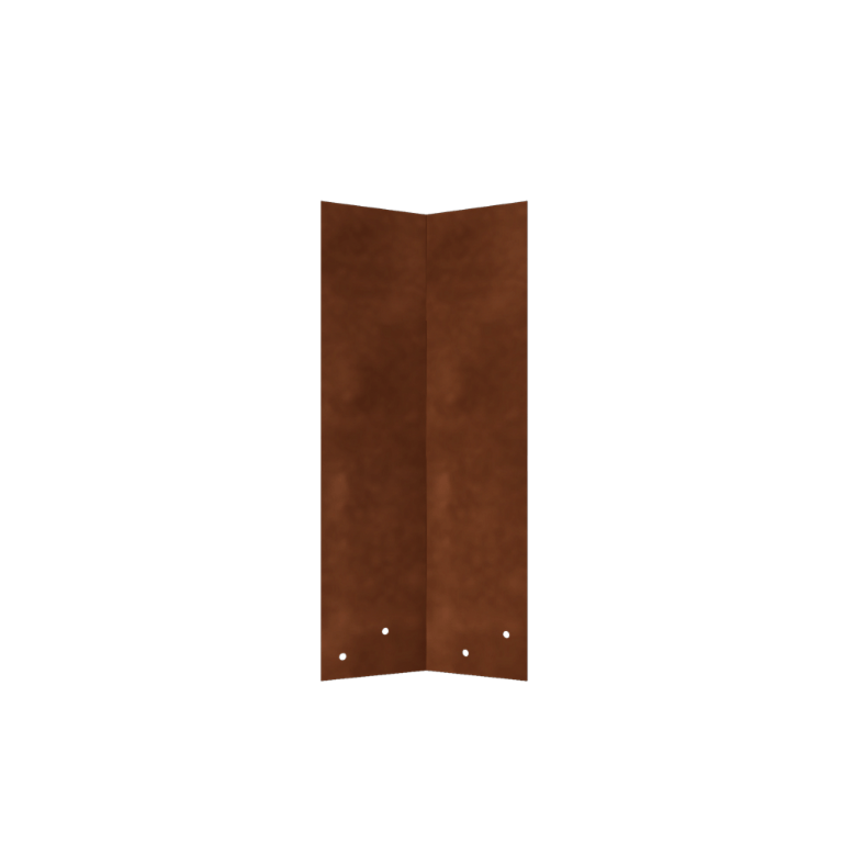 Placă de îmbinare din oțel corten - 45° - Înălțime separator de gazon 45 cm