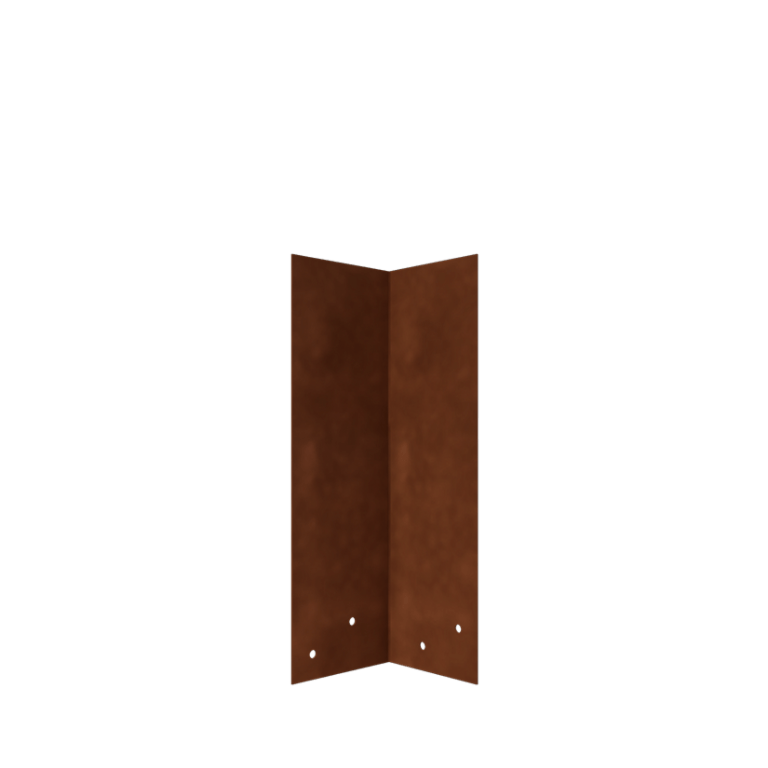Placă de cuplare oțel corten 90º înalt 34 - 37,5 cm