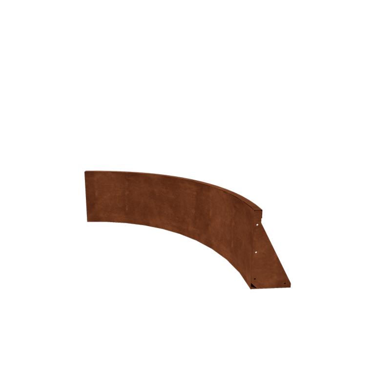 Zid de sprijin din oțel corten - Curbă interioară - 100 x 100 x 40 cm