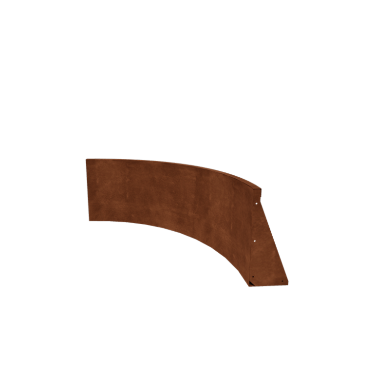 Perete de susținere din oțel corten curbă interioară 100 x 100 cm (înălțime 50 cm)
