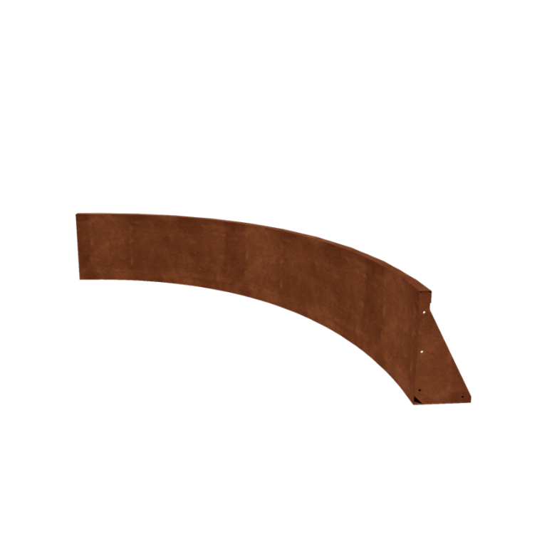 Zid de sprijin din oțel corten - Curbă interioară - 150 x 150 x 40 cm