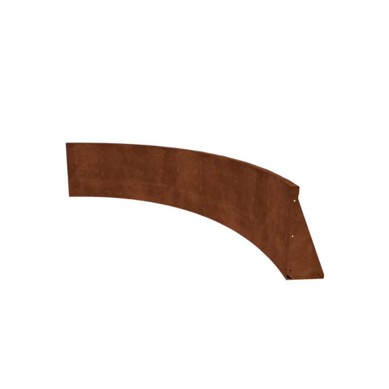 Zid de sprijin din oțel corten - Curbă interioară - 150 x 150 x 50 cm