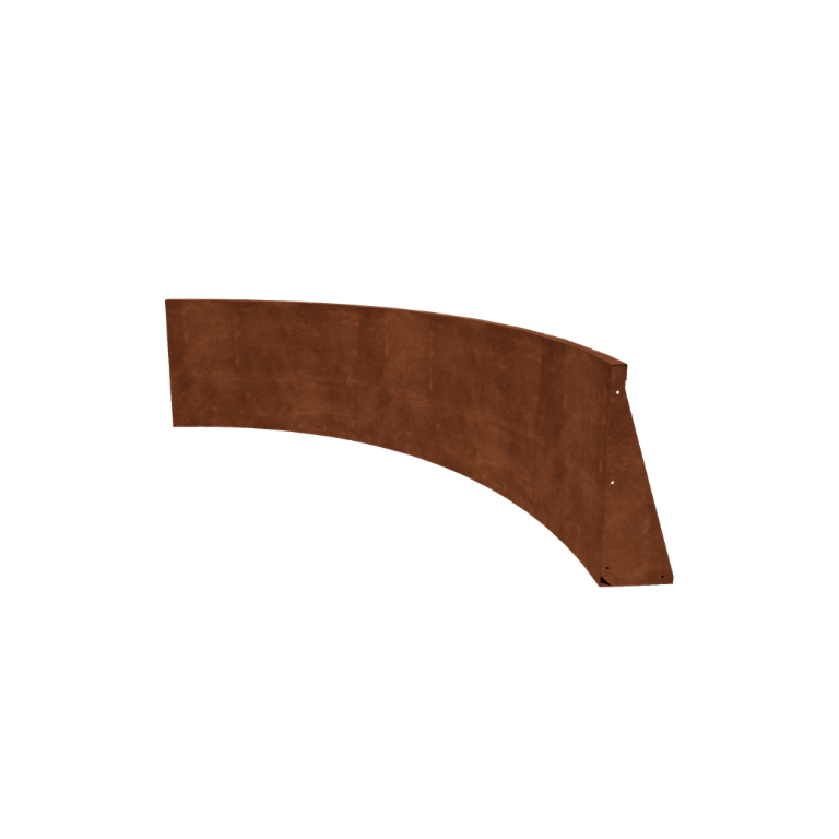 Zid de sprijin din oțel corten - Curbă interioară - 150 x 150 x 60 cm