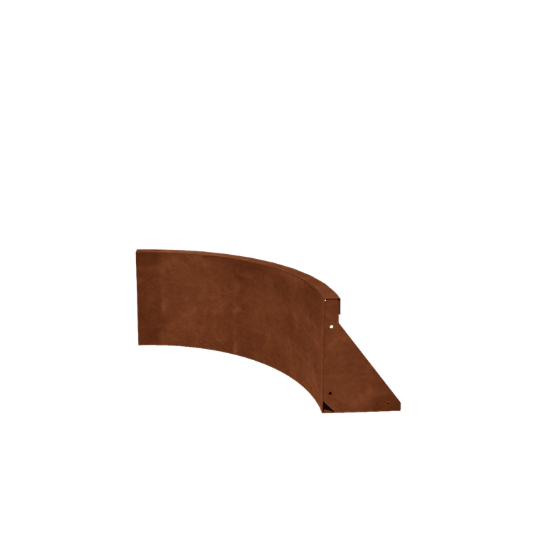 Zid de sprijin din oțel corten - Curbă interioară - 50 x 50 x 30 cm