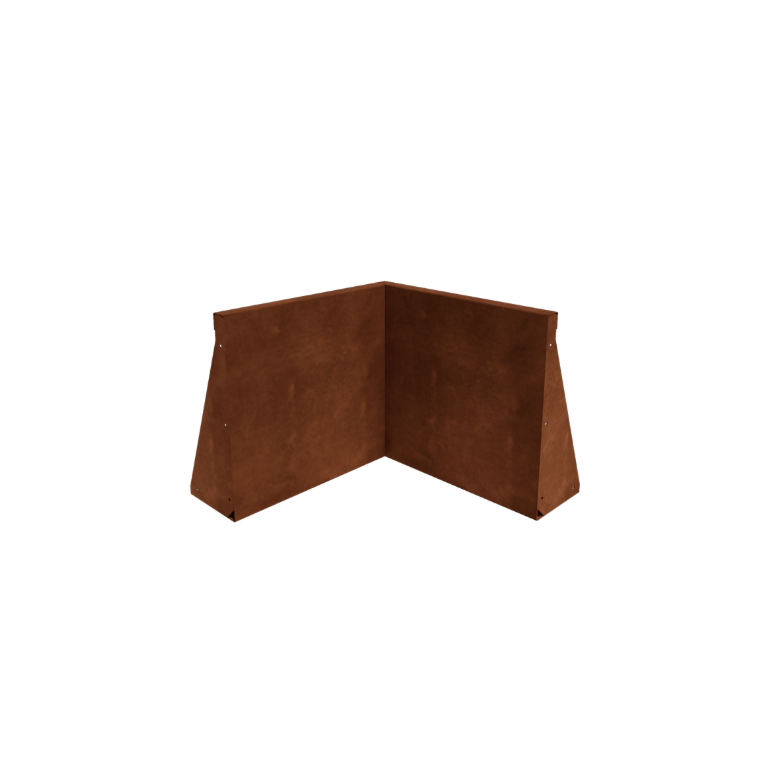 Perete de susținere din oțel corten colț interior 50 x 50 cm (înălțime 50 cm)