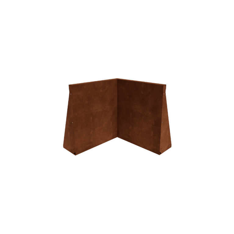 Zid de sprijin din oțel corten - Colț interior - 50 x 50 x 60 cm