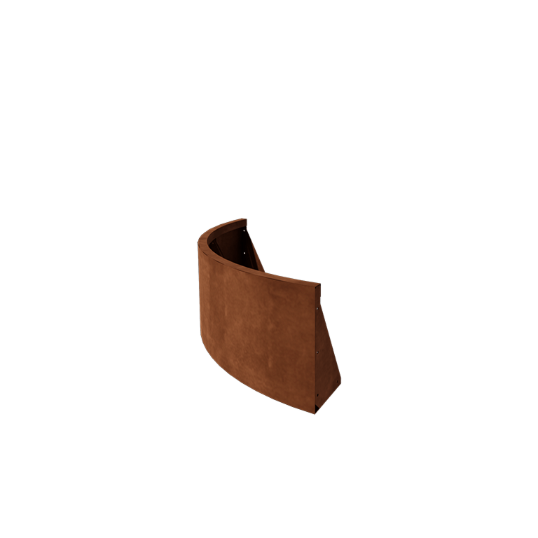 Zid de sprijin din oțel corten - Curbă exterioară - 100 x 100 x 40 cm