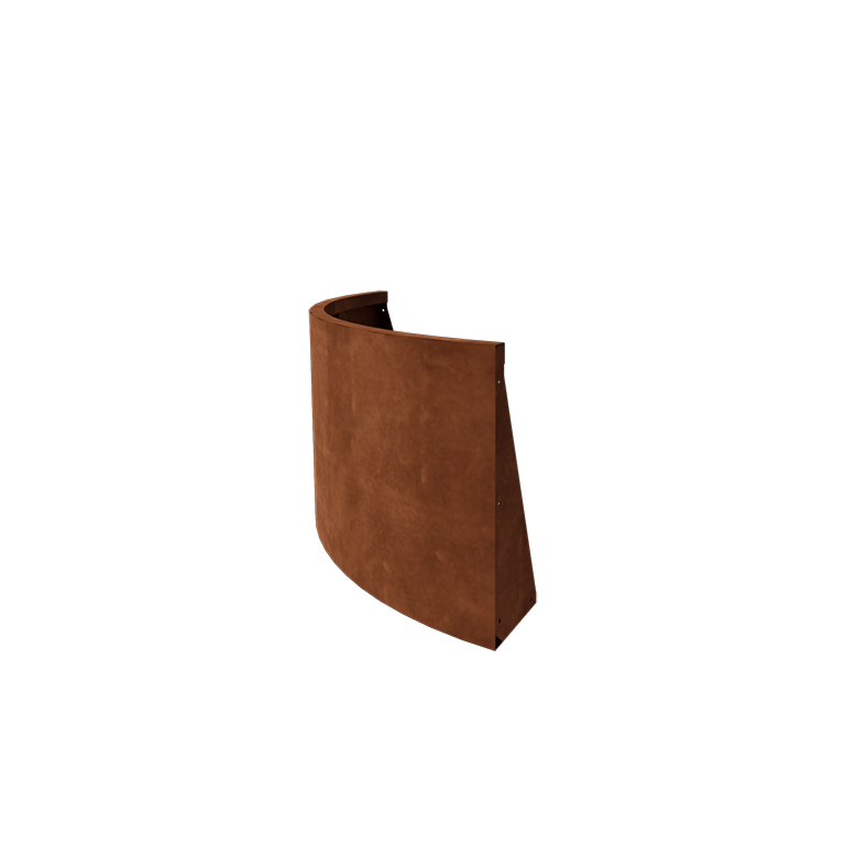 Zid de sprijin din oțel corten - Curbă exterioară - 100 x 100 x 60 cm