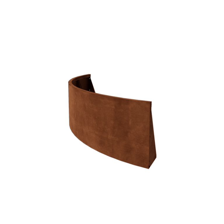 Zid de sprijin din oțel corten - Curbă exterioară - 150 x 150 x 50 cm