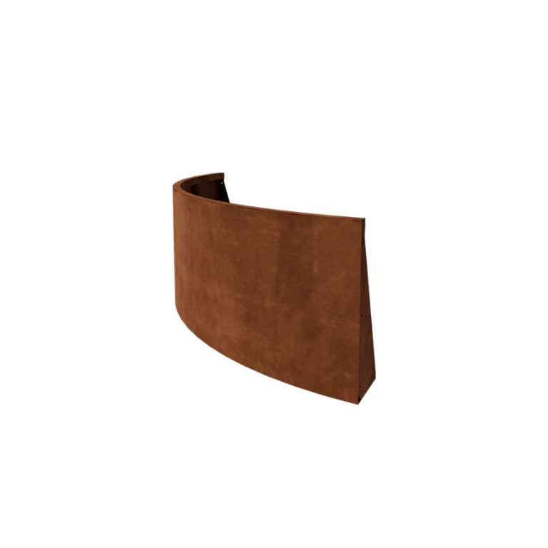 Zid de sprijin din oțel corten - Curbă exterioară - 150 x 150 x 60 cm