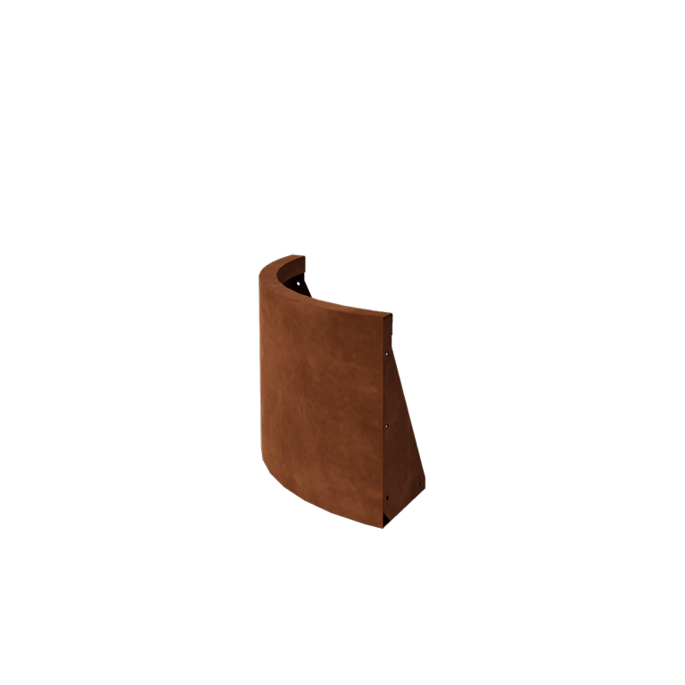 Zid de sprijin din oțel corten - Curbă exterioară - 50 x 50 x 40 cm