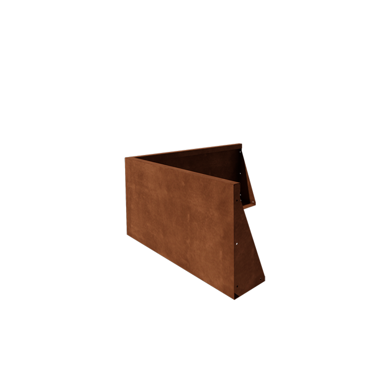 Perete de susținere din oțel corten colț exterior 100 x 100 cm (înălțime 50 cm)