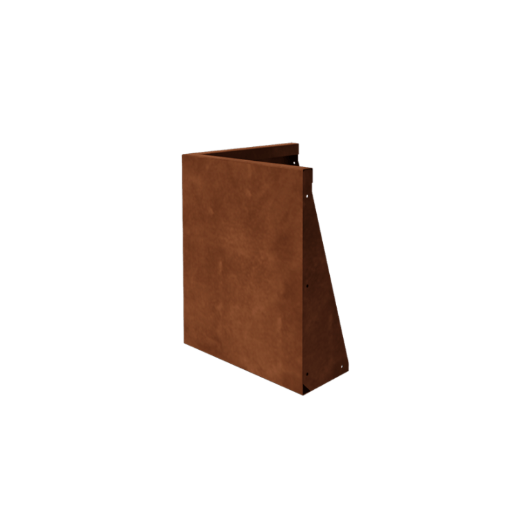Zid de sprijin din oțel corten - Colț exterior - 50 x 50 x 60 cm