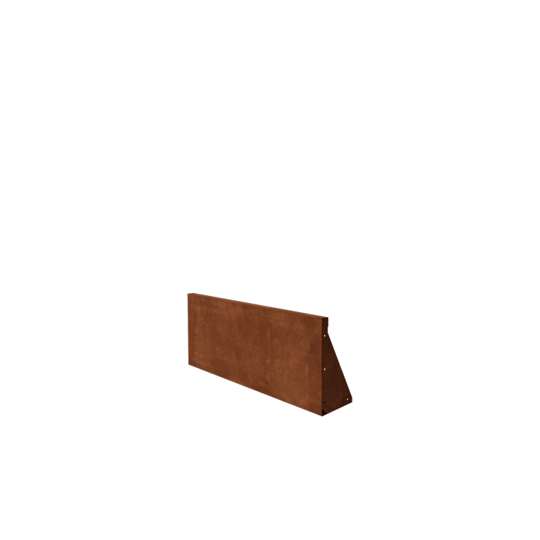 Zid de sprijin din oțel corten - Drept - 100 x 40 cm