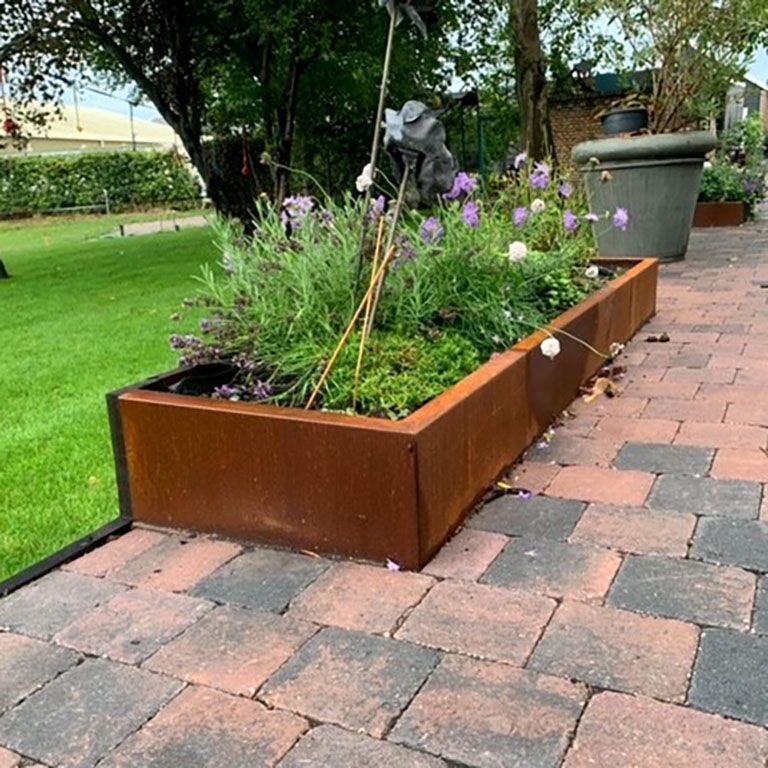 Zid de sprijin din oțel corten - Drept - 100 x 40 cm