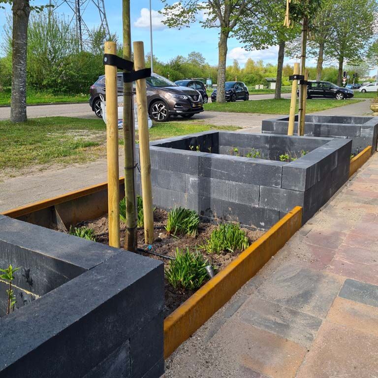 Zid de sprijin din oțel corten - Drept - 150 x 30 cm