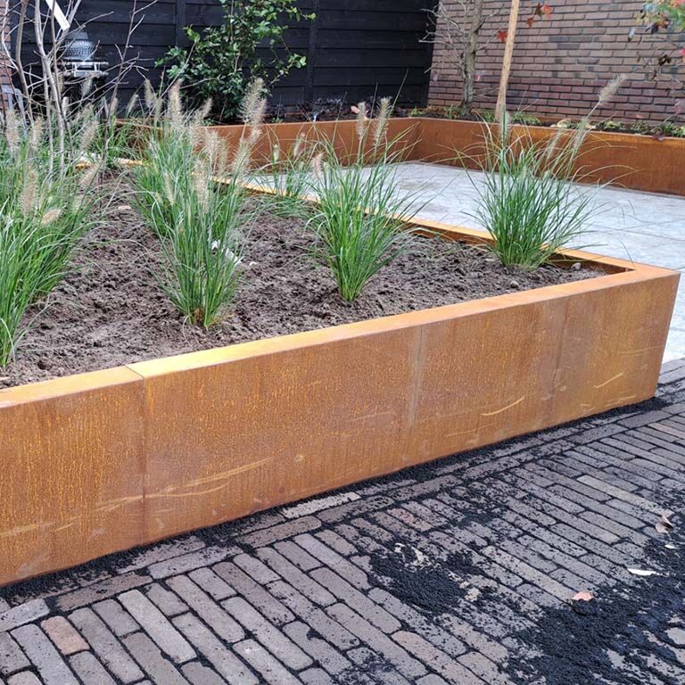 Zid de sprijin din oțel corten - Drept - 150 x 40 cm