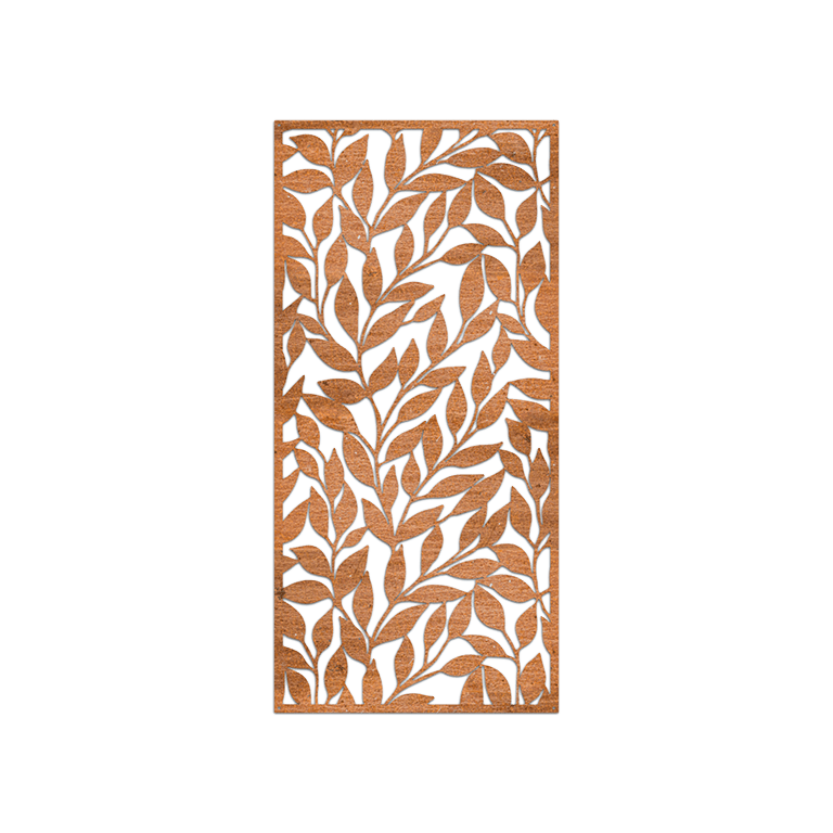 Decor de perete din oțel corten Frunze