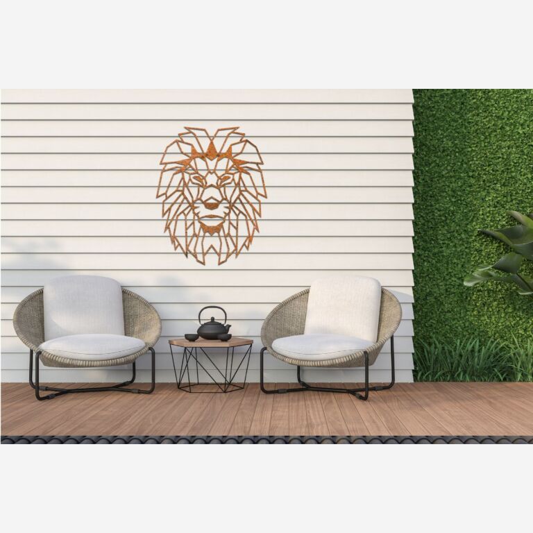 Decor de perete din oțel corten Leu 1.0