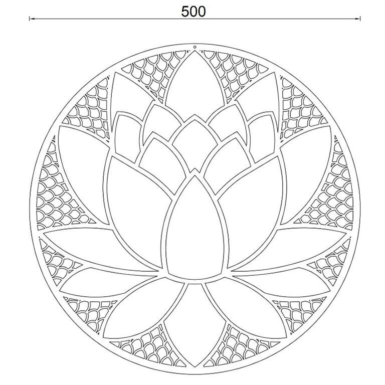 Decor de perete din oțel corten Floare de lotus