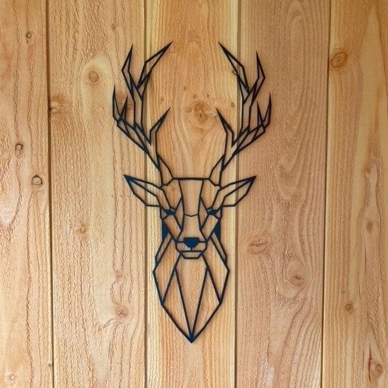 Decor de perete din metal Cerb 1.0