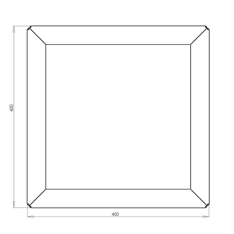 Jardinieră din oțel acoperit cu pulbere Miami 40 x 40 cm