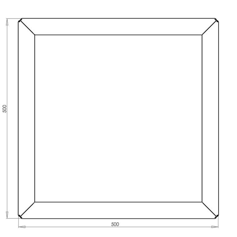 Jardinieră din oțel corten Miami 50 x 50 cm