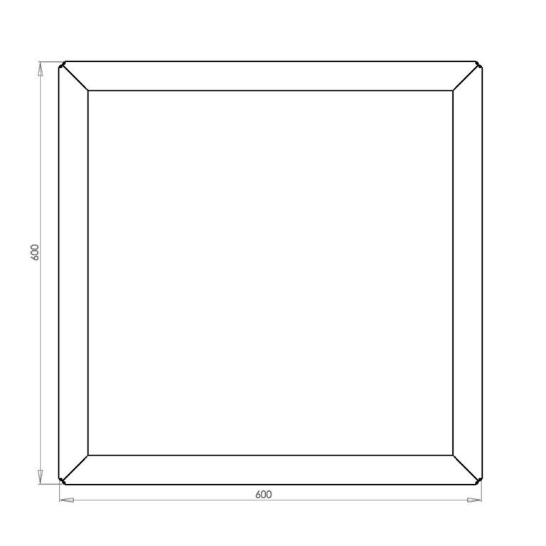 Jardinieră din oțel acoperit cu pulbere Miami 60 x 60 cm