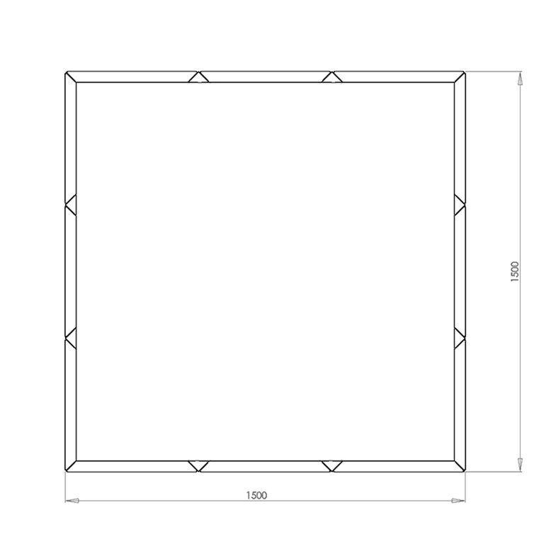 Jardinieră din oțel acoperit cu pulbere Miami xxl 150 x 150 cm