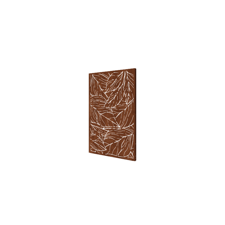 Panou decorativ din oțel corten - Frunze 1 - 120 x 6 x 190 cm