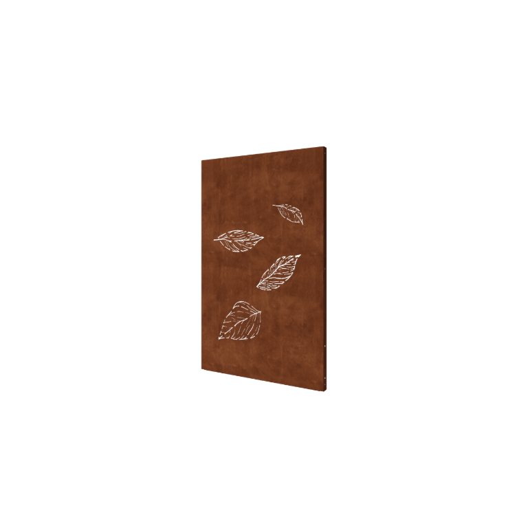 Panou decorativ din oțel corten - Frunze 3 - 120 x 6 x 190 cm