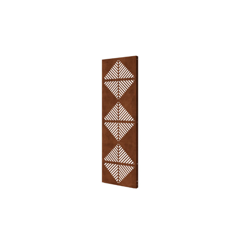 Panou decorativ din oțel corten - Linii 4 - 60 x 6 x 190 cm