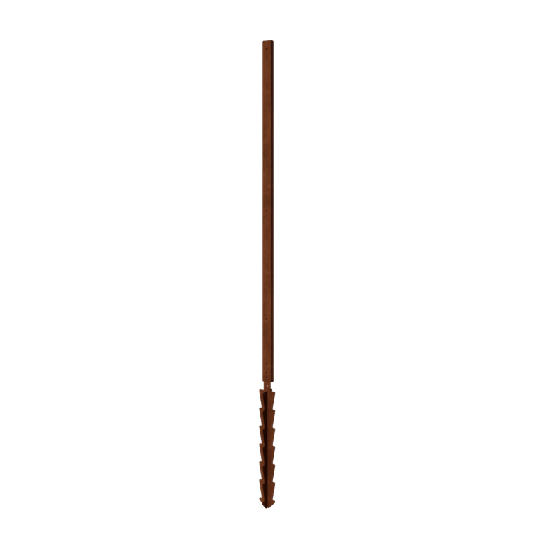 Stâlp de suport din oțel corten - Drept cu țăruș de fixare - 190 x 6 x 3 cm