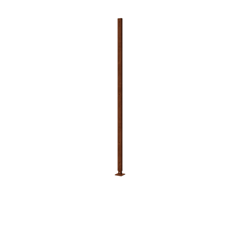 Stâlp de suport din oțel corten - Drept cu placă de bază - 190 x 6 x 3 cm