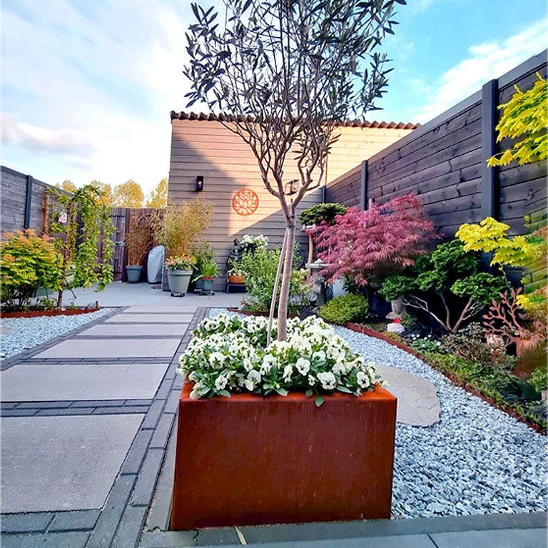 Jardinieră din oțel corten Miami 50 x 50 cm