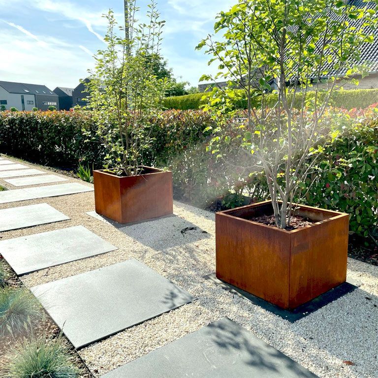 Jardinieră din oțel corten Miami 80 x 80 cm