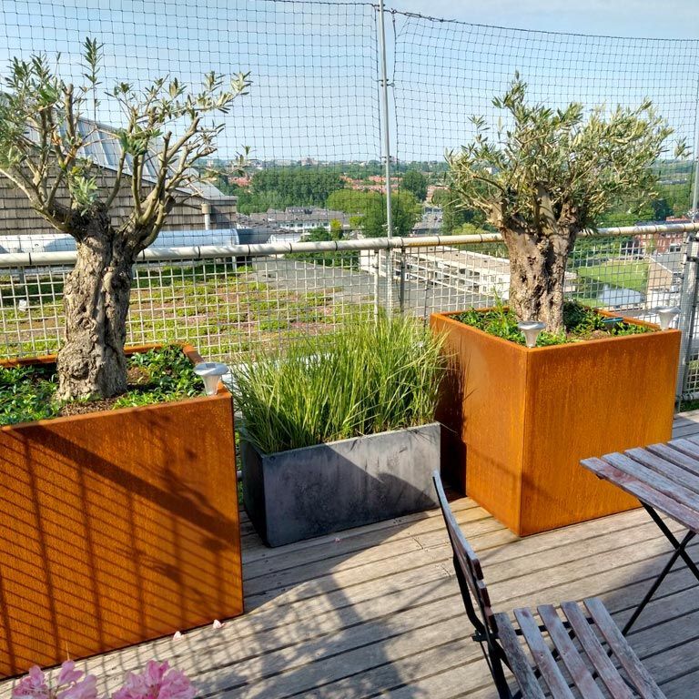 Jardinieră din oțel corten Miami 80 x 80 cm