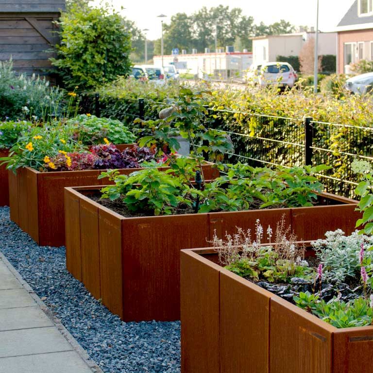 Jardinieră din oțel corten Miami xxl 150 x 150 cm