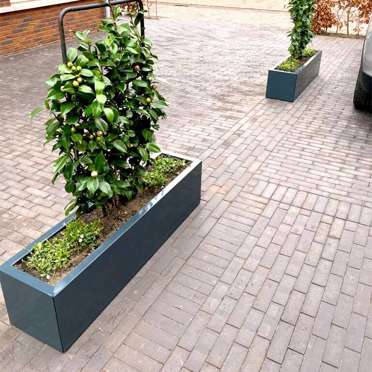 Jardinieră din oțel acoperit cu pulbere Texas 30 x 100 cm