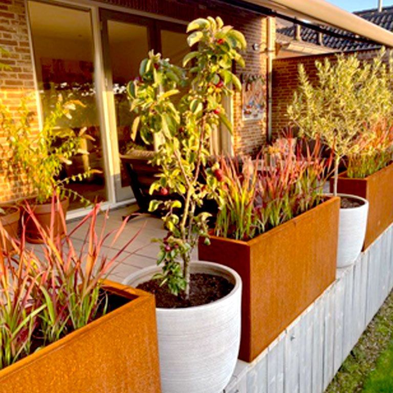 Jardinieră din oțel corten Texas 30 x 120 cm