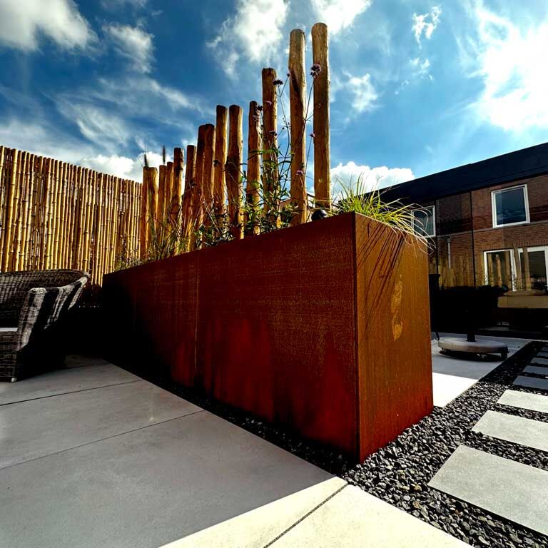 Jardinieră din oțel corten Texas 30 x 120 cm