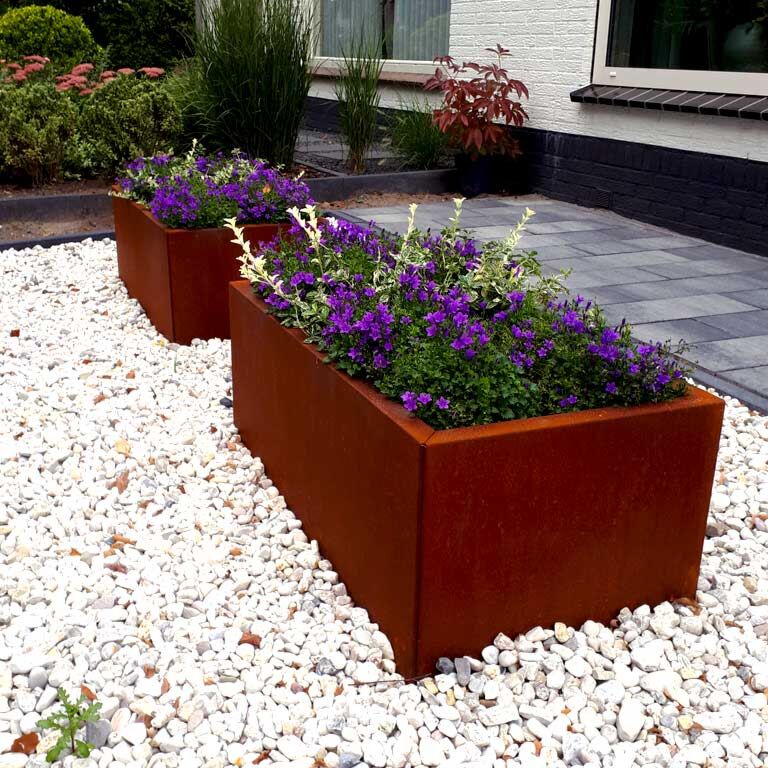 Jardinieră din oțel corten Texas 50 x 100 cm