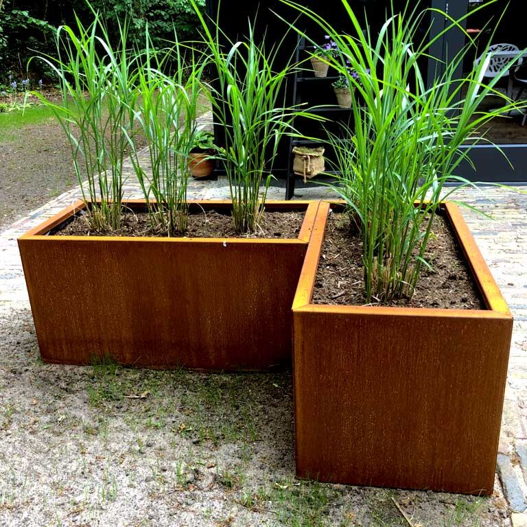 Jardinieră din oțel corten Texas 50 x 100 cm