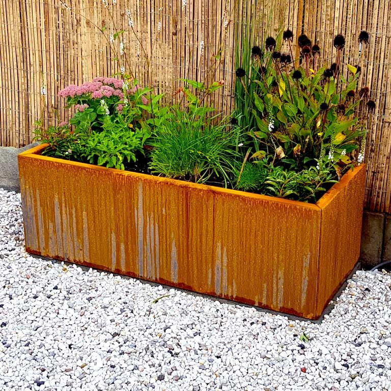 Jardinieră din oțel corten Texas 50 x 120 cm